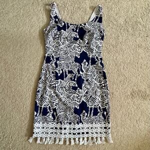 Lilly Pulitzer Zebra Fringe Dress Sheath Cruise Resort Vacation Preppy Size 0